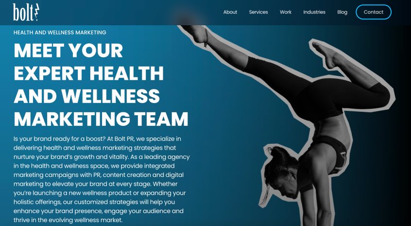 Bolt PR Best Wellness Marketing Agency Health Fitness Digital Services Agencies