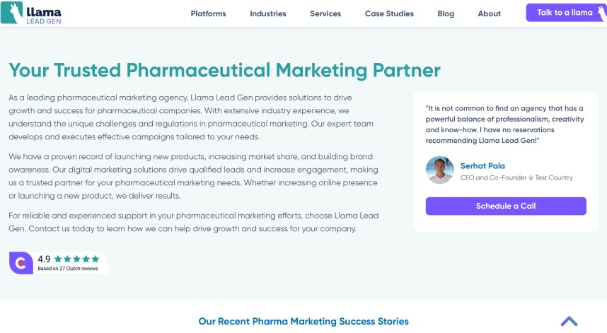 Llama Lead Gen Best Pharmaceutical Digital Marketing Company