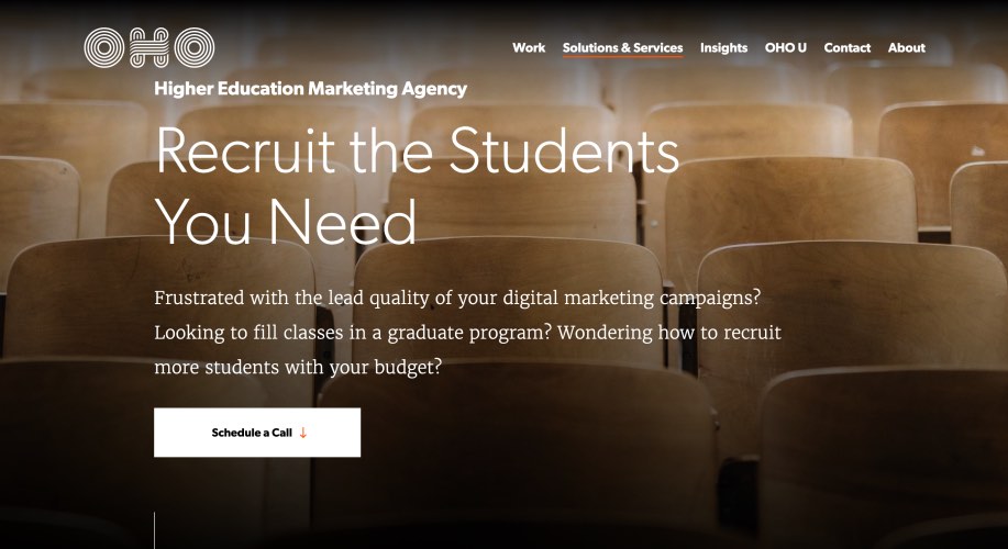 OHO Top Higher Ed Marketing Agencies Best Education Digital Agency Services