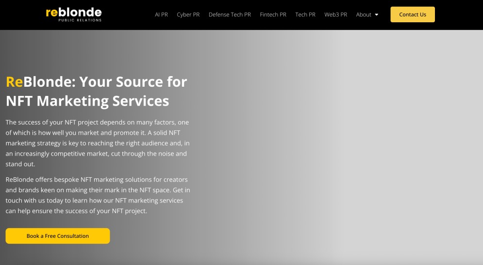 ReBlonde Best NFT Marketing Agency Top Non Fungible Tokens Digital Agencies Services