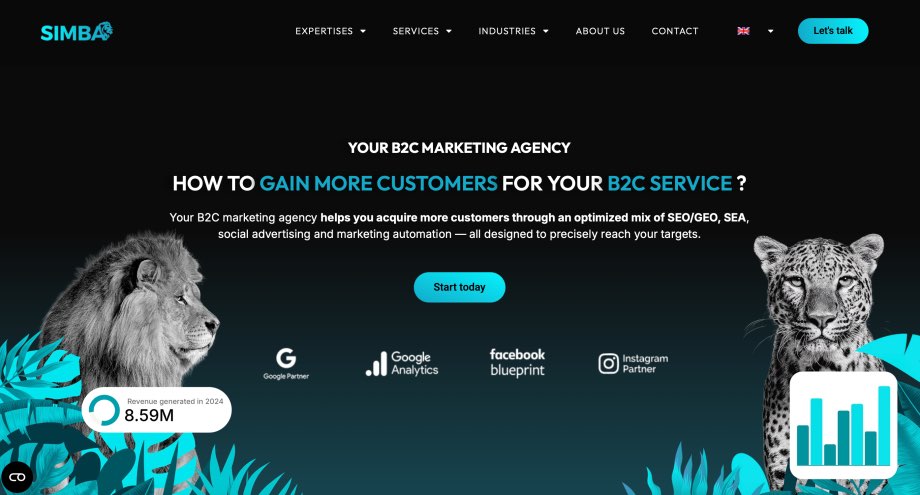 Simba Digital Best B2C Marketing Agency Services