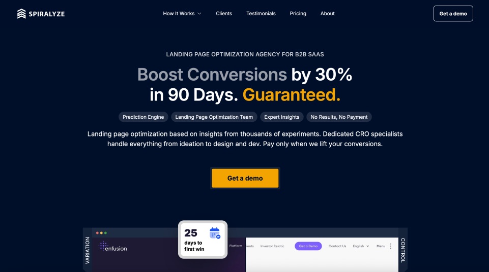 Spiralyze Best Landing Page Optimization Agency for B2B SaaS